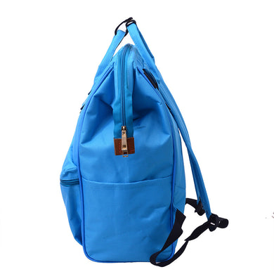 Unisex Solid Backpack School Travel Bag Double Shoulder Bag Zipper Bag