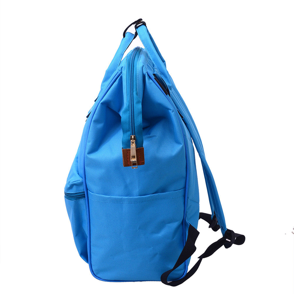 Unisex Solid Backpack School Travel Bag Double Shoulder Bag Zipper Bag