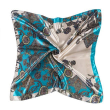 90*90cm Women Lady Square Scarf Vintage Printed Head Wrap Kerchief Neck Satin Shawl Bandana Foulard Femme Scarves #LSN
