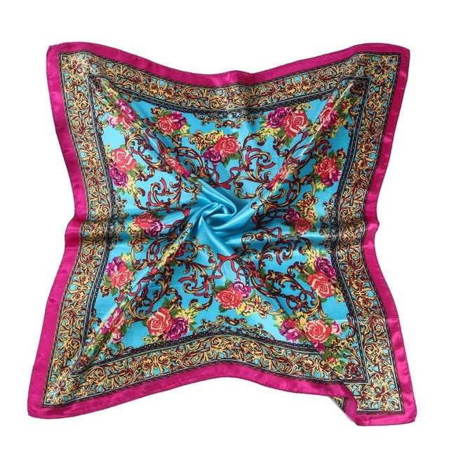 Fashion 4 Colors Square Scarf Women Lady Floral Printed Head Glamorous Wrap Shawl Cashmere Scarf#LSN