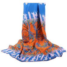 150x70cm Summer  Fashion Designer Brand Print Chiffon Scarf Oversized Chiffon Women Wrap Sarong Sunscreen Scarf for Women