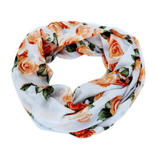 Fashion Chiffon Wrap Elegant Women Ladies Rose Flower Soft Double Loop Scarf Wrap SCARF RING#LSN