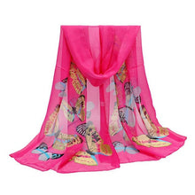 Summer Autumn Silk Scarf Fashion Women New New 2017 Chiffon Brand Butterfly Print Neck Shawl Scarve Warm Wrap Stole Scarves