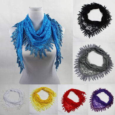135cm-175cm Fashion Women Lady Long Lace Rose Flower Triangular Mantilla Scarf Wrap Shawl bandana