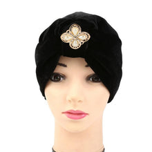 New Arrival 1PC Women Velvet Diamonds Muslim Ruffle Hat Beanie Scarf Turban Head Wrap Cap