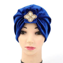 New Arrival 1PC Women Velvet Diamonds Muslim Ruffle Hat Beanie Scarf Turban Head Wrap Cap
