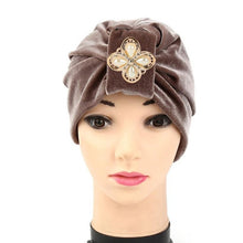 New Arrival 1PC Women Velvet Diamonds Muslim Ruffle Hat Beanie Scarf Turban Head Wrap Cap