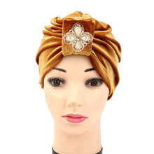 New Arrival 1PC Women Velvet Diamonds Muslim Ruffle Hat Beanie Scarf Turban Head Wrap Cap