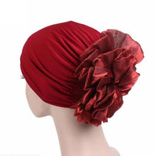 Winter Beanie Hat Women Hat Turban Head Wrap Cap Solid Fitted Big Flower Hat Feminino Beanies Hat