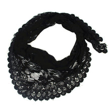Fashion Winter Autumn Scarf  Women Lady Long Lace Rose Flower Triangular Mantilla Wrap Shawl Black White  poncho