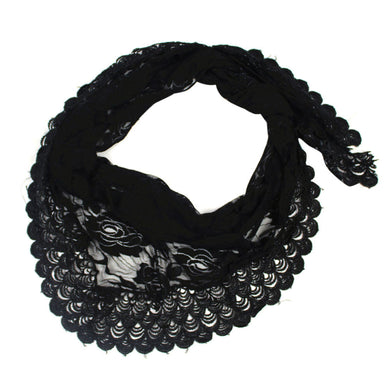 Fashion Winter Autumn Scarf  Women Lady Long Lace Rose Flower Triangular Mantilla Wrap Shawl Black White  poncho