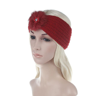 Hairband Women Hair ball Knitting Headband Elastic Handmade Keep Warm Hair Band Turban Hair Accessories for women