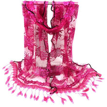 Fashion Long Scarf Women Sexy Lace Printed Scarves With Tassel Wrap Shawl Flower Scarves Pashmina echarpes foulards femme