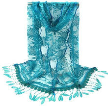 Fashion Long Scarf Women Sexy Lace Printed Scarves With Tassel Wrap Shawl Flower Scarves Pashmina echarpes foulards femme