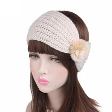 2017 Winter Warm Ear Headband Turban For Women Crochet Bow Stretch Fur Ball Women Knitted Headband Handmade 23*12cm #3