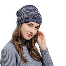 Wrinkle Winter Warm Hood knitted Wool Beanies Cap Women Men Outdoor Baggy Patchwork Crochet Ski Beanie Skull Slouchy Caps Hat