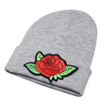 Unisex Beanie Women Mens Knitted Winter Warm Oversized Ski Slouch Hat Cap Baggy Beanies Floral Embroidery Cotton Black White Hat