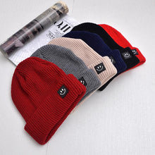 Feitong Brand Basic Beanies Women Winter Warm Hat Cartoon Smiling Face Knitted Solid Colors Gorros Bonnet Femme drop shipping