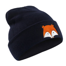 Unisex Beanie Hat Funny Fox Embroidery Pattern Hat Warm Hat Knitted Cap Hats Winter Warm Fitted Soft Cap