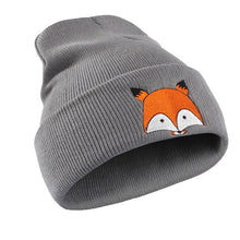 Unisex Beanie Hat Funny Fox Embroidery Pattern Hat Warm Hat Knitted Cap Hats Winter Warm Fitted Soft Cap