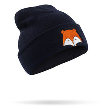 Unisex Beanie Hat Funny Fox Embroidery Pattern Hat Warm Hat Knitted Cap Hats Winter Warm Fitted Soft Cap