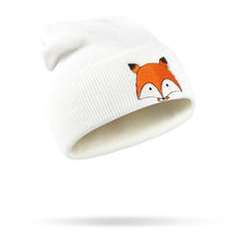 Unisex Beanie Hat Funny Fox Embroidery Pattern Hat Warm Hat Knitted Cap Hats Winter Warm Fitted Soft Cap