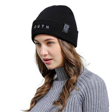 Unisex YOUTH Letters Embroidered Beanie Hat Men Women Baggy Wool Ski Casual Winter Vogue Knitted Hat Female Skullies Beanies