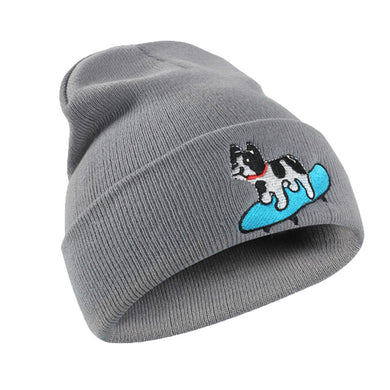 Women's Winter Hats Knitted Wool Skullies Hat Women Men Dog print Pattern Knitted Hip Hop Warm Baggy Bonnet Beanie Hat for girl