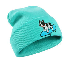 Women's Winter Hats Knitted Wool Skullies Hat Women Men Dog print Pattern Knitted Hip Hop Warm Baggy Bonnet Beanie Hat for girl