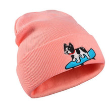 Women's Winter Hats Knitted Wool Skullies Hat Women Men Dog print Pattern Knitted Hip Hop Warm Baggy Bonnet Beanie Hat for girl