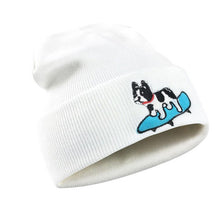 Women's Winter Hats Knitted Wool Skullies Hat Women Men Dog print Pattern Knitted Hip Hop Warm Baggy Bonnet Beanie Hat for girl