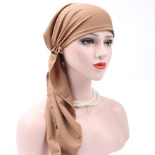 Women India Muslim Stretch Turban Hat Cotton Hair Loss Head Scarf Wrap Fitted Black beanie Boina Feminina Adult Winter Cap Soild