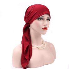 Women India Muslim Stretch Turban Hat Cotton Hair Loss Head Scarf Wrap Fitted Black beanie Boina Feminina Adult Winter Cap Soild