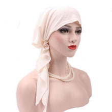 Women India Muslim Stretch Turban Hat Cotton Hair Loss Head Scarf Wrap Fitted Black beanie Boina Feminina Adult Winter Cap Soild