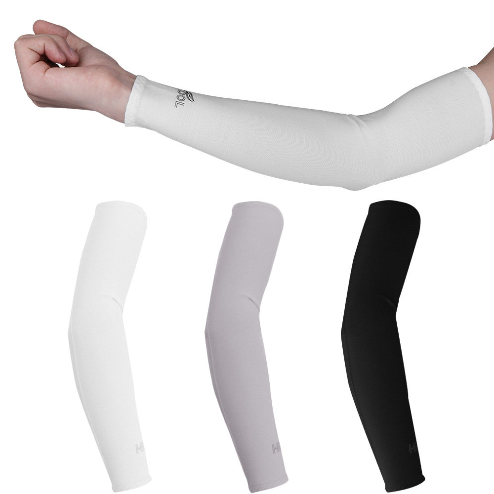 1 Pair UV Protection Cooler Arm Sleeves for Running Bike Hiking Golf Tennis Football Driving Fishing