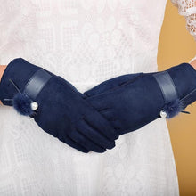 Feitong Fashion Outdoor Gloves Women Men Mitten Driving Preal faux fur Full FingerTouchScreen Glove#3
