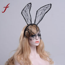Feitong Novelty Hairbands Women Lady Halloween Winter Feather Lace Cat Ears Headband Popular Hair Accessories haar Red Black