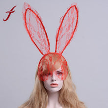 Feitong Novelty Hairbands Women Lady Halloween Winter Feather Lace Cat Ears Headband Popular Hair Accessories haar Red Black