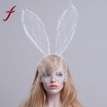 Feitong Novelty Hairbands Women Lady Halloween Winter Feather Lace Cat Ears Headband Popular Hair Accessories haar Red Black