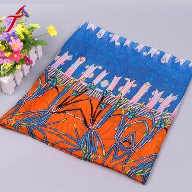 150x70cm Summer  Fashion Designer Brand Print Chiffon Scarf Oversized Chiffon Women Wrap Sarong Sunscreen Scarf for Women