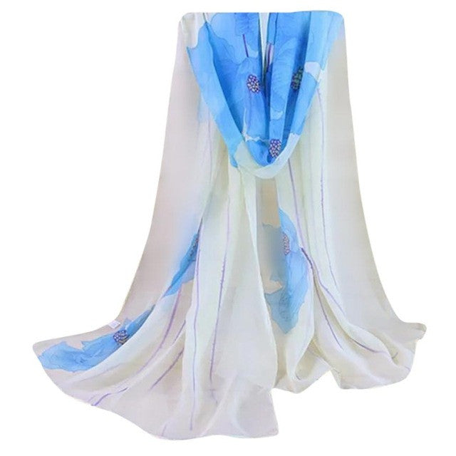 Feitong Brand Chiffon Scarf Women Lady Floral Prints Fashion Shawl 135cm-175cm Long scarves Female scarves Pashmina