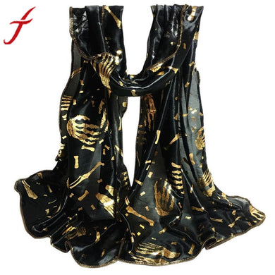 Women Halloween Pumpkin Print Scarf 2017 Novelty Women Lady Skeleton Printed Long Soft Wrap Shawl Stole Pashmina Scarves poncho