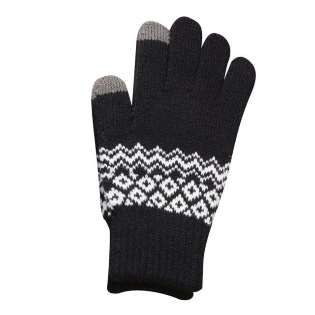 Knited Wool Man Women Winter Keep Warm Full Finger Mittens Powered Gloves Washable Female Guantes Mujer Business Knitted Glove#3