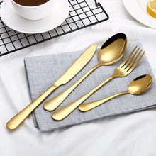 4PCS Set Stainless Steel Upscale Dinnerware Flatware Cutlery Fork Spoon Teaspoon