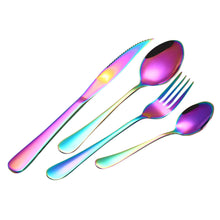 4PCS Set Stainless Steel Upscale Dinnerware Flatware Cutlery Fork Spoon Teaspoon