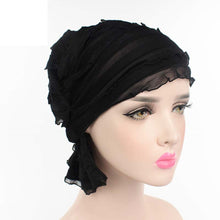 Women Chiffon Ruffle Hat Beanie Scarf Turban Head Wrap Cap