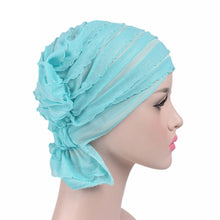 Women Chiffon Ruffle Hat Beanie Scarf Turban Head Wrap Cap