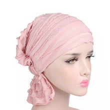 Women Chiffon Ruffle Hat Beanie Scarf Turban Head Wrap Cap