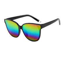 Fashion Womens Ladies Designer Oversized Flat Top Cat Eye Mirrored Sunglasses