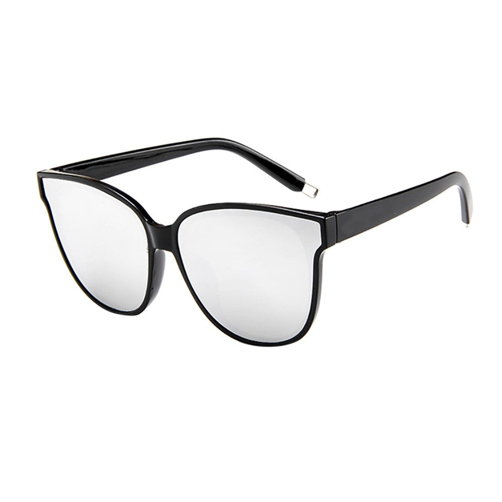Fashion Womens Ladies Designer Oversized Flat Top Cat Eye Mirrored Sunglasses